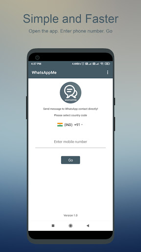 Android application WhatsAppMe screenshort