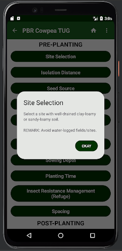 PBR Cowpea App Screen 3
