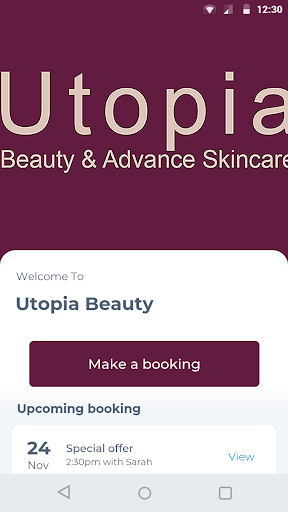 Android application Utopia Beauty screenshort
