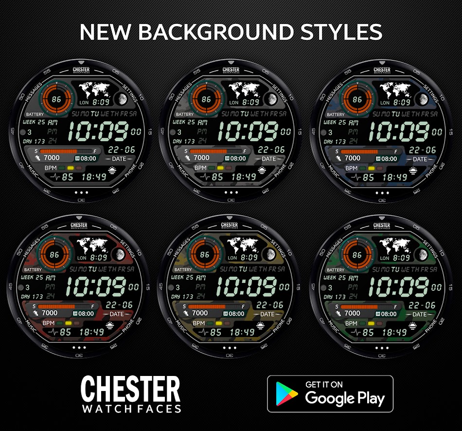 #7. Chester LCD watch face (Android) 来自: CHESTER WATCH FACES