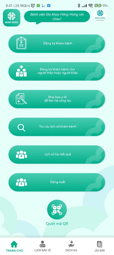 Android application BV Hồng Hưng-Đăng ký khám bệnh screenshort