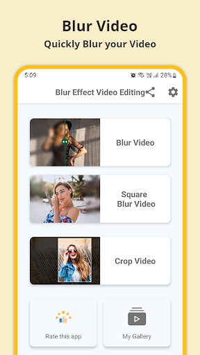 Android application Blur or Pixelate Video Editor screenshort