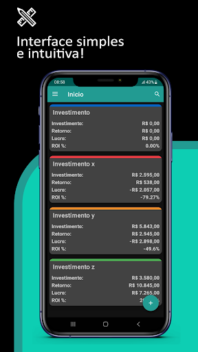 Android application Gestor de Investimentos screenshort