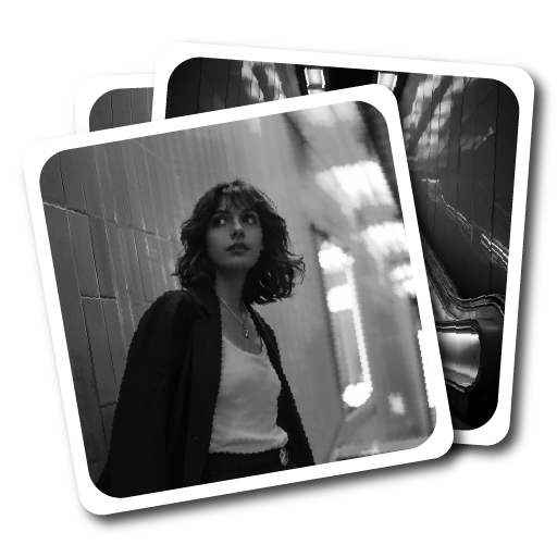 Photo black and white color logo