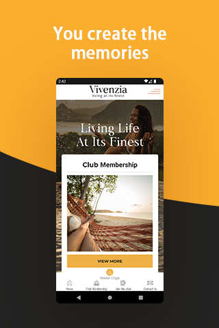 Android application Vivenzia Vacation Club screenshort