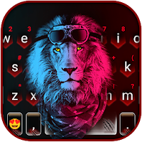 Neon Cool Lion Keyboard Theme