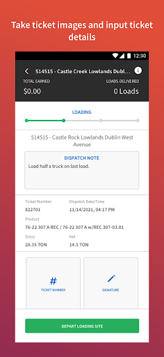 Android application Ruckit Driver screenshort