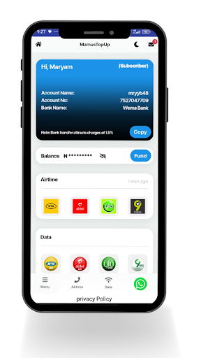 Android application Maamus Topup Data VTU screenshort