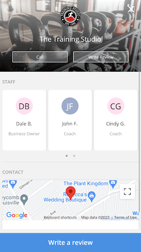 Android application The Training Studio screenshort