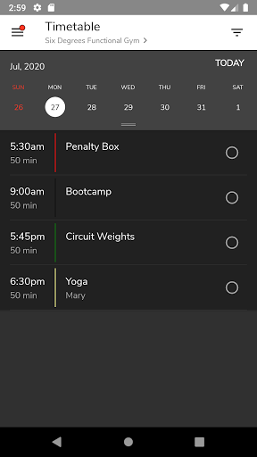 Six Degrees Gym Screenshot