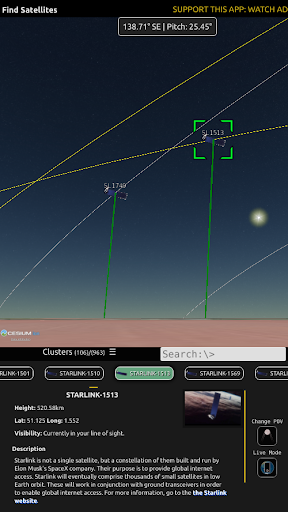 Android application Find Satellites screenshort