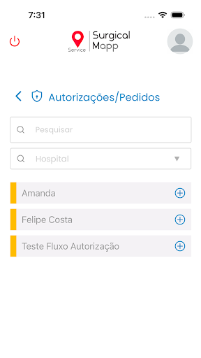 Surgical Mapp Service Screen 2