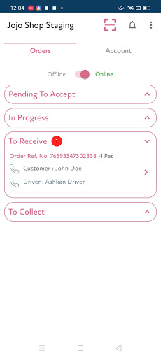 Android application JoJo Shop (Shop Owners only) screenshort