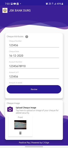 JSKB DURG POSITIVE PAY Screen 3
