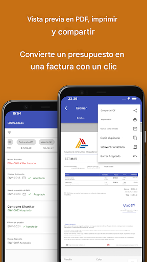 Vista previa de la aplicación