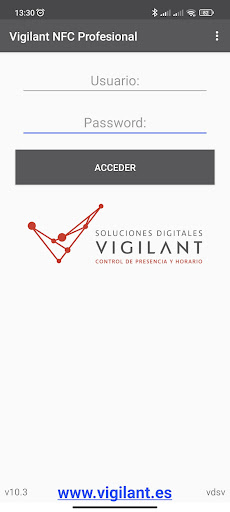 Android application Vigilant NFC Profesional screenshort
