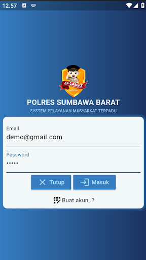 Android application SELAMAT screenshort