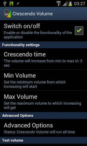 Crescendo Volume Screen 2