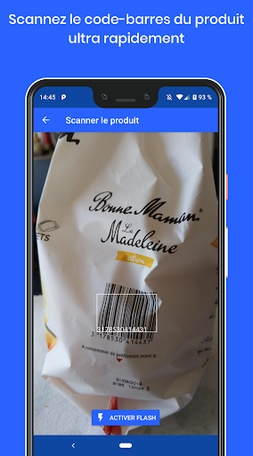 Android application Nutrition Score - Scan produit screenshort