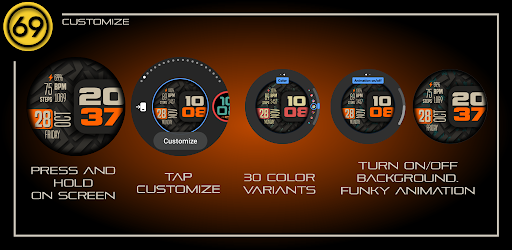 [69D] Funky WF2 watch face Screen 2
