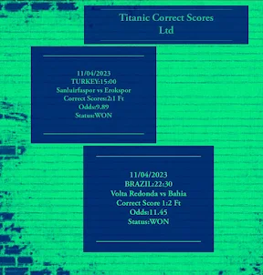 Titanic Correct Scores ltd
