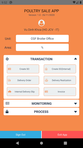 Android application Poultry Sales screenshort