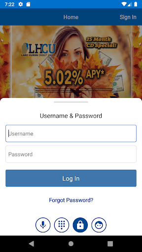 Android application Lake Huron Credit Union screenshort