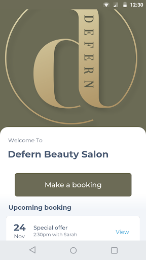 Android application Defern Beauty Salon screenshort