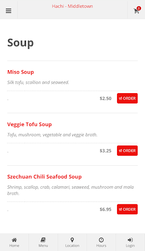 Hachi Middletown Ordering Screen 3