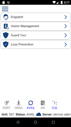 Android application Valor IMS screenshort