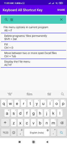 keyboard all shortcut keys