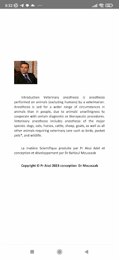 Android application Anesthésie Vet app screenshort