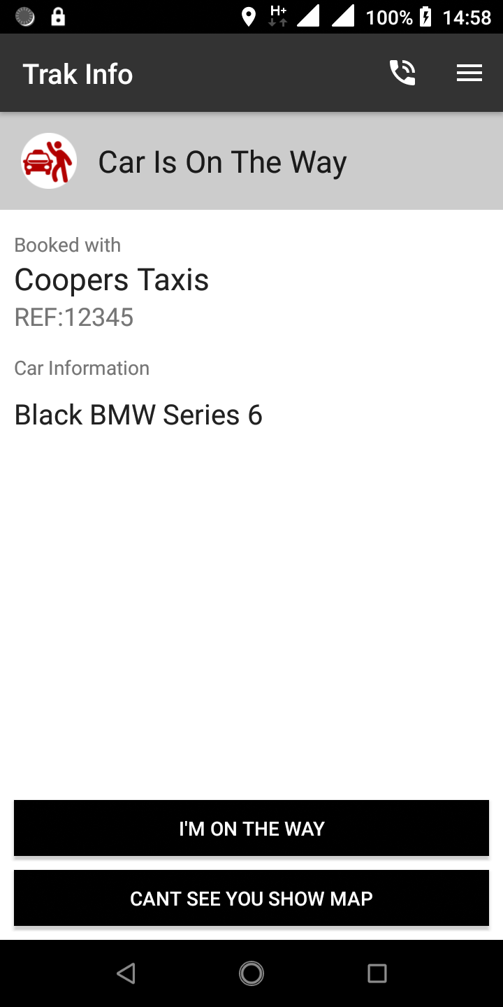 Android application Coopers Taxis Chorley screenshort