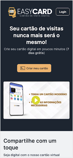Android application Easycard Cartão visita digital screenshort