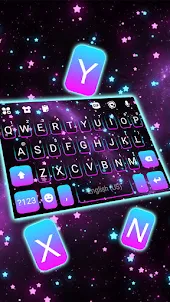 Neon Stars Live Keyboard Backg