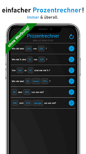 Android application Prozentrechner screenshort