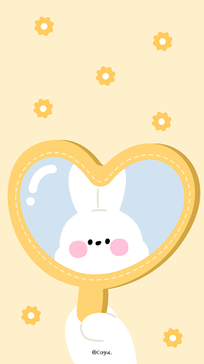 Android application 카카오톡 테마 - 바니_하트 거울 옐로우 screenshort