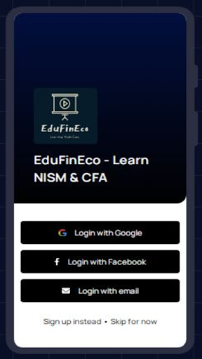 Android application EduFinEco (Learn NISM & CFA) screenshort