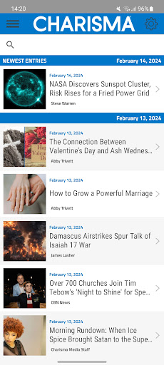 Android application CHARISMA screenshort