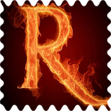 Fiery letter R live wallpaper icon