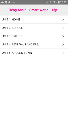 Android application Tieng Anh 6 Smart world - Engl screenshort