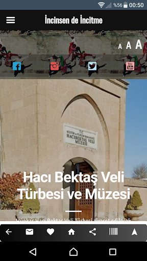 Android application Hacıbektaş screenshort