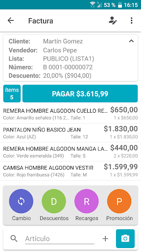 Factura zMobile Screen 3