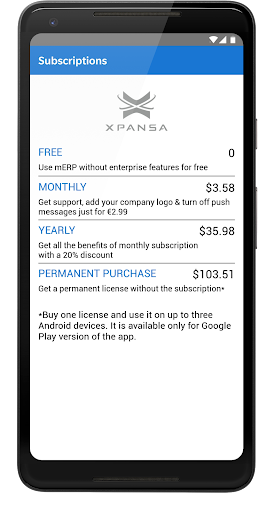 mERP: Odoo mobile app Screen 2