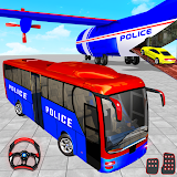 Grand Police Bus Transport Truck: Airplane Games icon