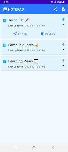 Android application Notepad - offline memo screenshort
