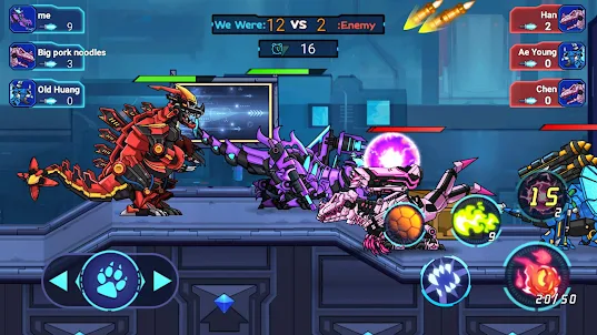 Mech-Dinosaurier-Krieg