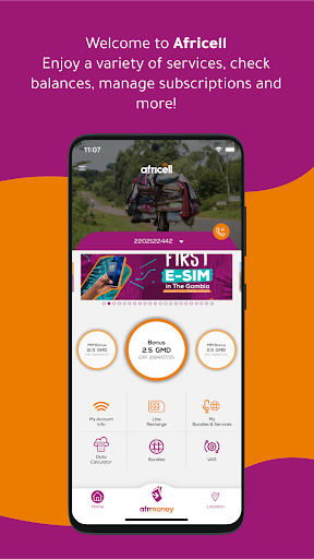 Android application MyAfricell GM screenshort