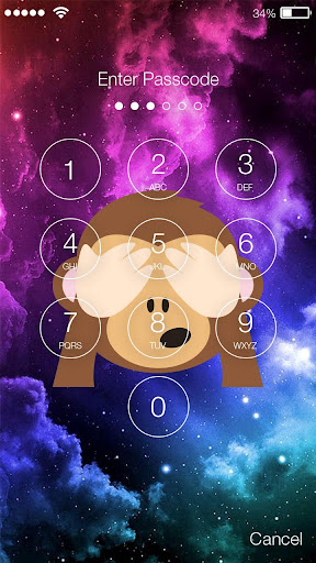 Galaxy Monkey Emodzi Lock