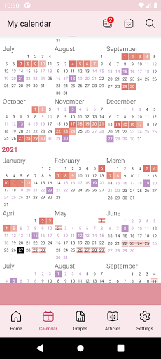 Screenshot of WomanLog Period Calendar